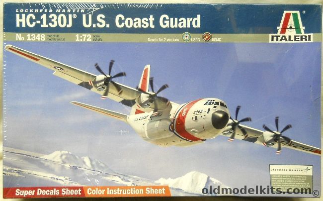 Italeri 1/72 Lockheed Martin HC-130J Hercules US Coast Guard USCG or US Marines USMC, 1348 plastic model kit